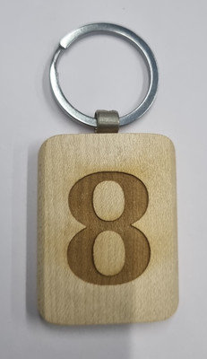 BLESSINGS 8 Number Wooden Key Chain