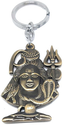 MISMIL Lord Shiva Mahakaal Mahadev Trishul Damru Shivling Vasuki Double Side Gold Key Chain