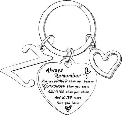 Artisans Crafted Z – Heart Keychain with Initial Letter_Inspirational Gifts Key Chain