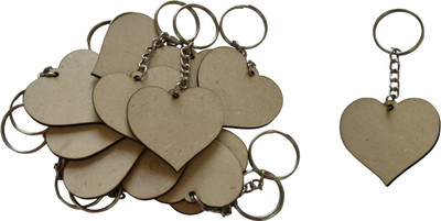 Maitri 10 Pcs Heart Shape Key Chains with Ring (50 x 50) mm | Mandala Art Key Chain