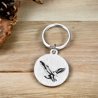 Shiv Jagdamba Always Remember You Are An Eagle Silver Stainless Steel Keychain KeyShiv2 Key Chain