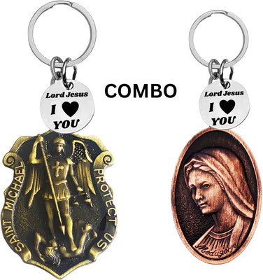 M Men Style Double-Sided Saint Michael Keychain – Jesus Christ Key Ring Medal Com645-641 Key Chain