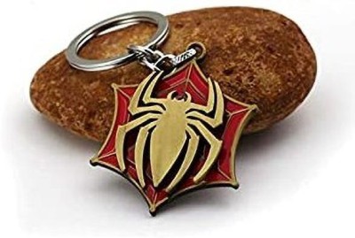 JAINSON MARTIN Character Spiderman Rotating Keychain Golden And Red in Colour Key Chain