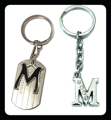 Meeko.com combo Alphabet M Metal key ring for Car Bike Men Women M-jj362 Key Chain