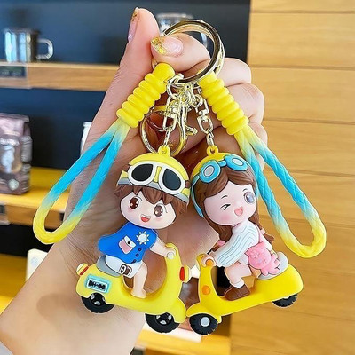 SRG Cute Yellow Scooter Keychain with Hook Pack of 2 Key Chain