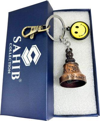 Sahib Collection Tibetanbell Keychain Guardian Bell wth Black Yellow Smile Gren Hook Copper Pack1 Key Chain