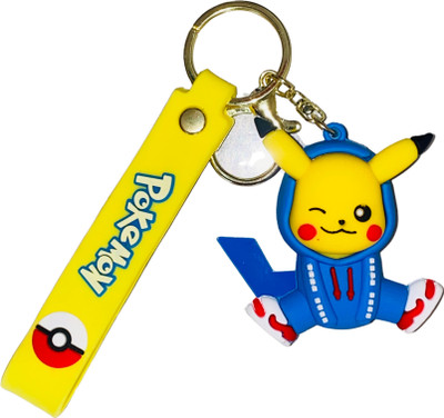 Splendora Cute Decorative Keyring & Keychain for Keys, Bags| Pikachu Rubber 3D Key Chain Key Chain