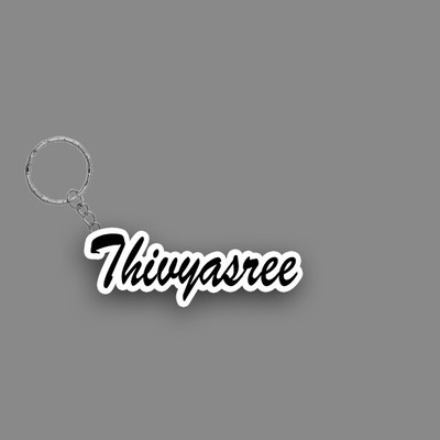 SY Gifts SYG Thivyasree Name Keychain White And Black Key Chain