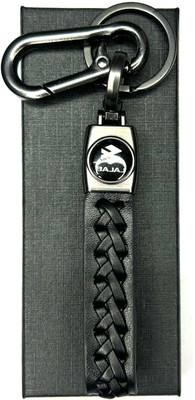 FLAMBE bajaj Black Cross Design Belt Keychain Key Chain