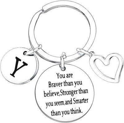 Artisans Crafted Y – Y Initial Keychain – Motivational Quote Gift Key Chain