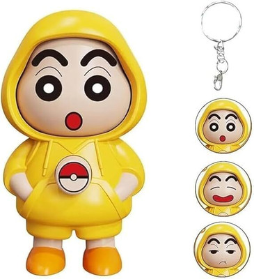 DEWPETON Shinchan Face Changing Keychain with 3 Expressions 3D Cartoon Character Key Chain