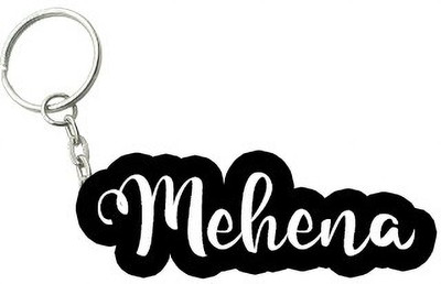 SY Gifts Mehena Black White Name Keychain Key Chain