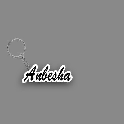 SY Gifts SYG Anbesha Name Keychain White And Black Key Chain