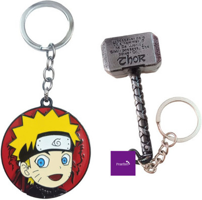 PEARLISH High Quality Naruto 360 Degree Rotating & Thor Hammer Keychain Key Chain
