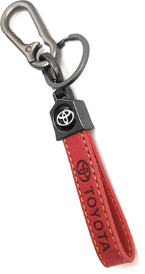 Jdp Novelty New Leather Keychain for toyota Car with Metallic Hook Stylish Leather Key Chain