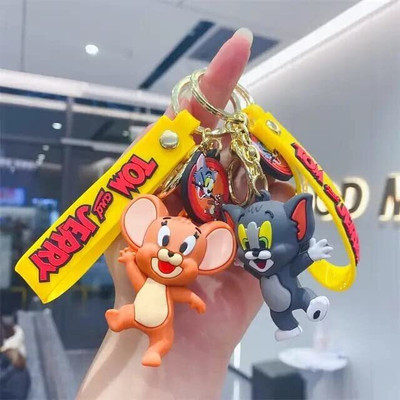 GKCH keychain-Cute jumping Tom &J erry 3D With Charm Key Chain