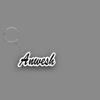 Prihit NEW_BBG Anwesh Name Keychain White And Black Key Chain