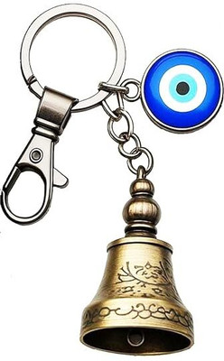 Bodytech Guardian Bell KeyChain Tibetan Temple Decorative Bell with Evil Eye Key Chain