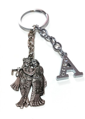 Meeko.com Radha Krishna with A Letter Key ChAIN Key Chain