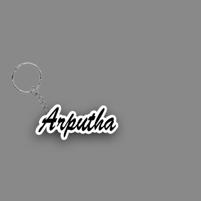 SY Gifts SYG Arputha Name Keychain White And Black Key Chain