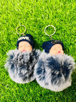 GKM Baby Doll Soft fur combo set keychain for men & woman Key Chain