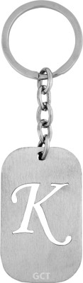 GCT English Alphabet Letter K (KC-60) Silver Metal Name Keychain for Car Bike Men Key Chain