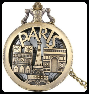 gtrp Trendy-Antique Steampunk Vintage Pocket Watch Metal Keychain for Gifting Paris Key Chain