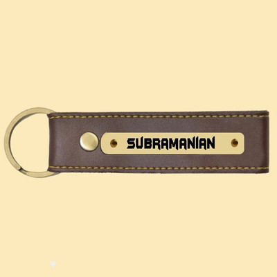 SY Gifts Subramanian Name Brown Artificial Leather Keychain Key Chain