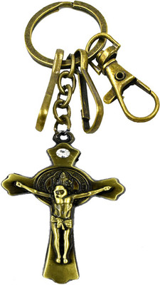 AFH Lord Jesus Holy Cross Stylist Bronze Lobster clasp Keyring Keychain for Biker Key Chain