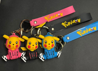 Skycart Pokemon Pikachu 3D Silicon Keychains + Bagcharm + Strap pack 1 Key Chain