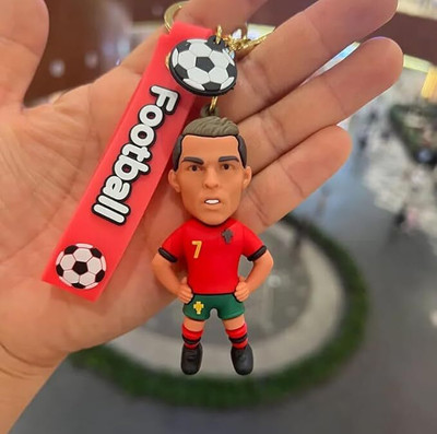 GKM Famous Footballer Ronaldo 3D pvc keychain for soccer lovers (pack of 1) Key Chain
