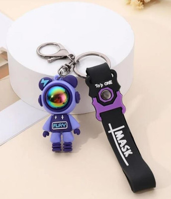 AshandRoh Pack Of 1 Silicone,Unbrekable Comes With Strap & Bag Hook 3D Keyring Bag Charm Key Chain