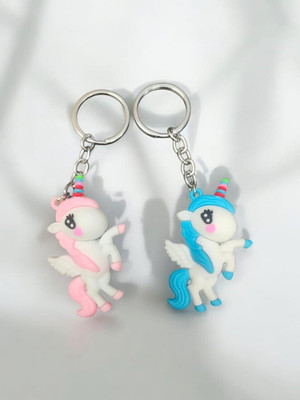 Konstkraft Blue and Pink Unicorn pair Key Chain