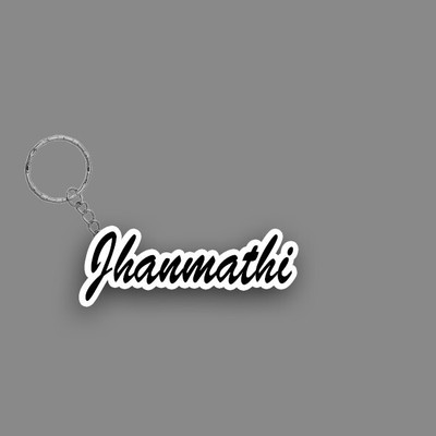 SY Gifts SYG Jhanmathi Name Keychain White And Black Key Chain