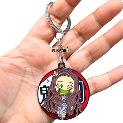 Funfob Demon Slayer Nezuko Key chain Metal Spinner 1pc (Nezuko Spinner) Key Chain
