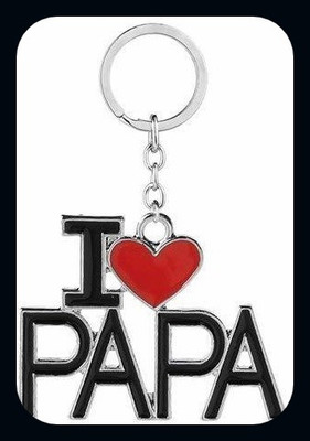 Meeko.com I Love Papa Heavy Metal Keychain Keyring Gift for Father Full Metallic-A Key Chain