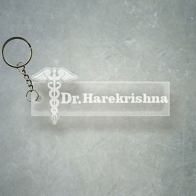 SY Gifts Doctor Logo Desigh With Harekrishna Name Key Chain