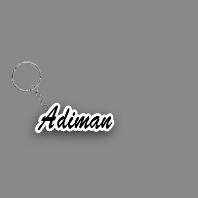 SY Gifts SYG Adiman Name Keychain White And Black Key Chain