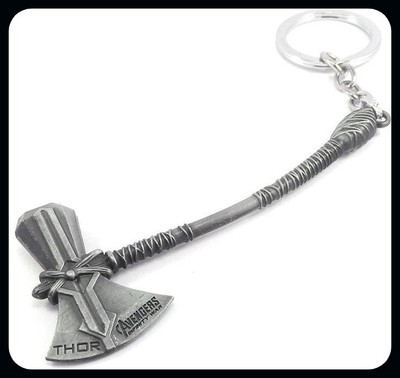 gtrp Keychain-Avengers-Infinity-War-Thor-Axe-Silver Key Chain