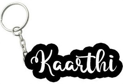 SY Gifts Kaarthi Black White Name Keychain Key Chain