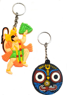 ShopTalk Lord Hanuman with Lord Jagannathan combo Pvc Key Chain