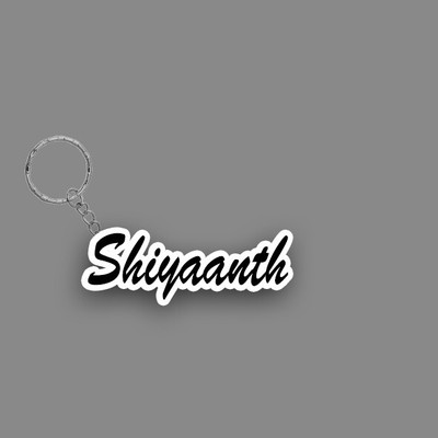 SY Gifts SYG Shiyaanth Name Keychain White And Black Key Chain