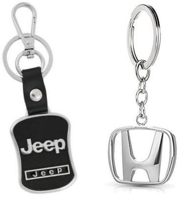 Jainsburys Combo of Jeep Leather & Honda metal keychain & Best quality keychain Key Chain