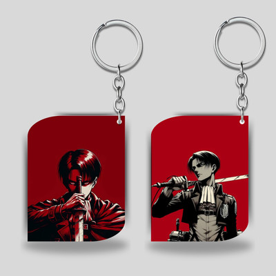 KRAFTiiX Attack on Titan | AOT Captain Levi Premium Acrylic Anti-Fade Keychain Key Chain