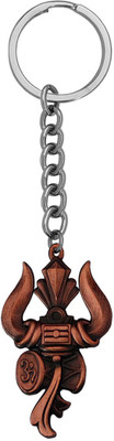 M Men Style Lord Shiv Trishul Damaru Copper Keychain SKey2022314 Key Chain