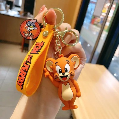 GT Gala Time Cartoon Jerry 3D Key Chain Metal Key Ring Birthday Gift Men Woman Kids Silicone Key Chain