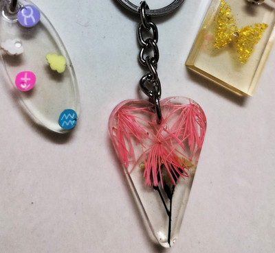 sreearts Design Keychains(pack of 3)Flower Heart & Oval cloud & Shine Butterfly Keychains Key Chain