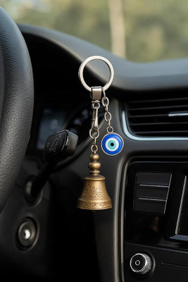lirtiin Guardian Bell KeyChain Tibetan Temple Decorative Bell with Evil GOLD with POTLII Key Chain