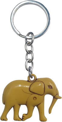 BLESSINGS Elephant Wooden Effect Plastic Key Chain
