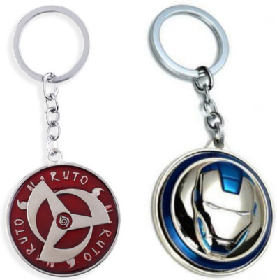 Jainsburys Combo of Naruto Rotating & Ironman Rotating keychain Key Chain